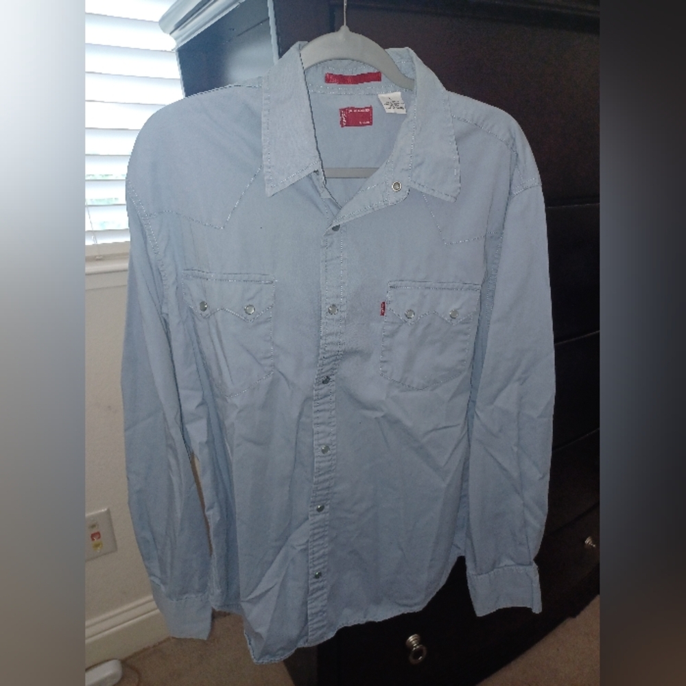 Levi's Blue Casual Button Down Shirt Classic Design